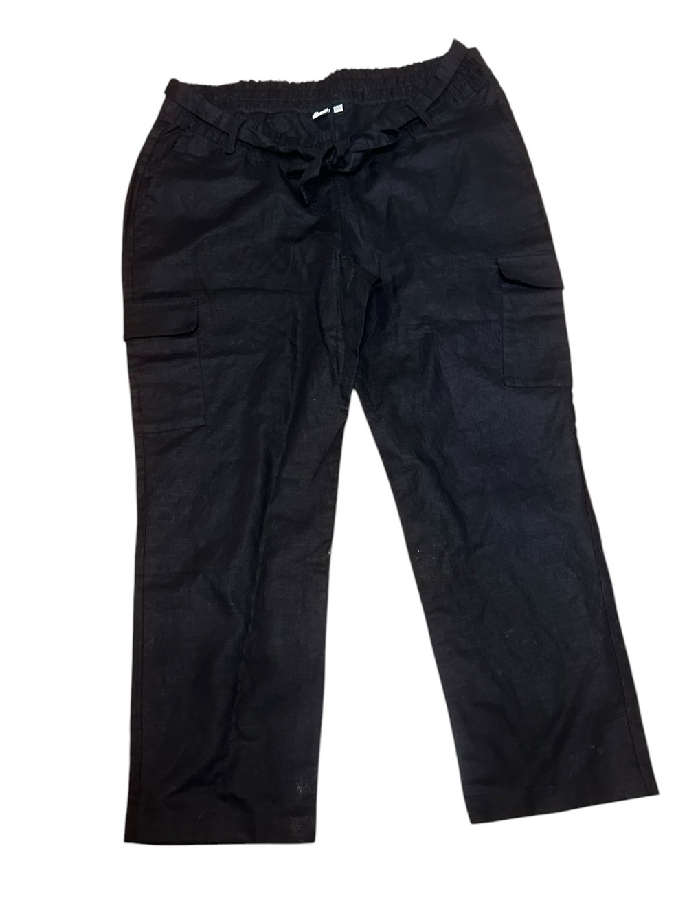 Gap Maternity Black Linen Blend Cargo Pants Size XL